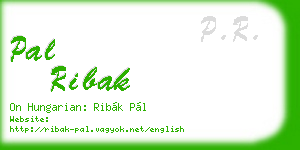pal ribak business card